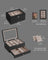 Wood Watch Box - Solid Wood - Rustic Walnut - 2-Tier with Glass Lid and 8 Slots