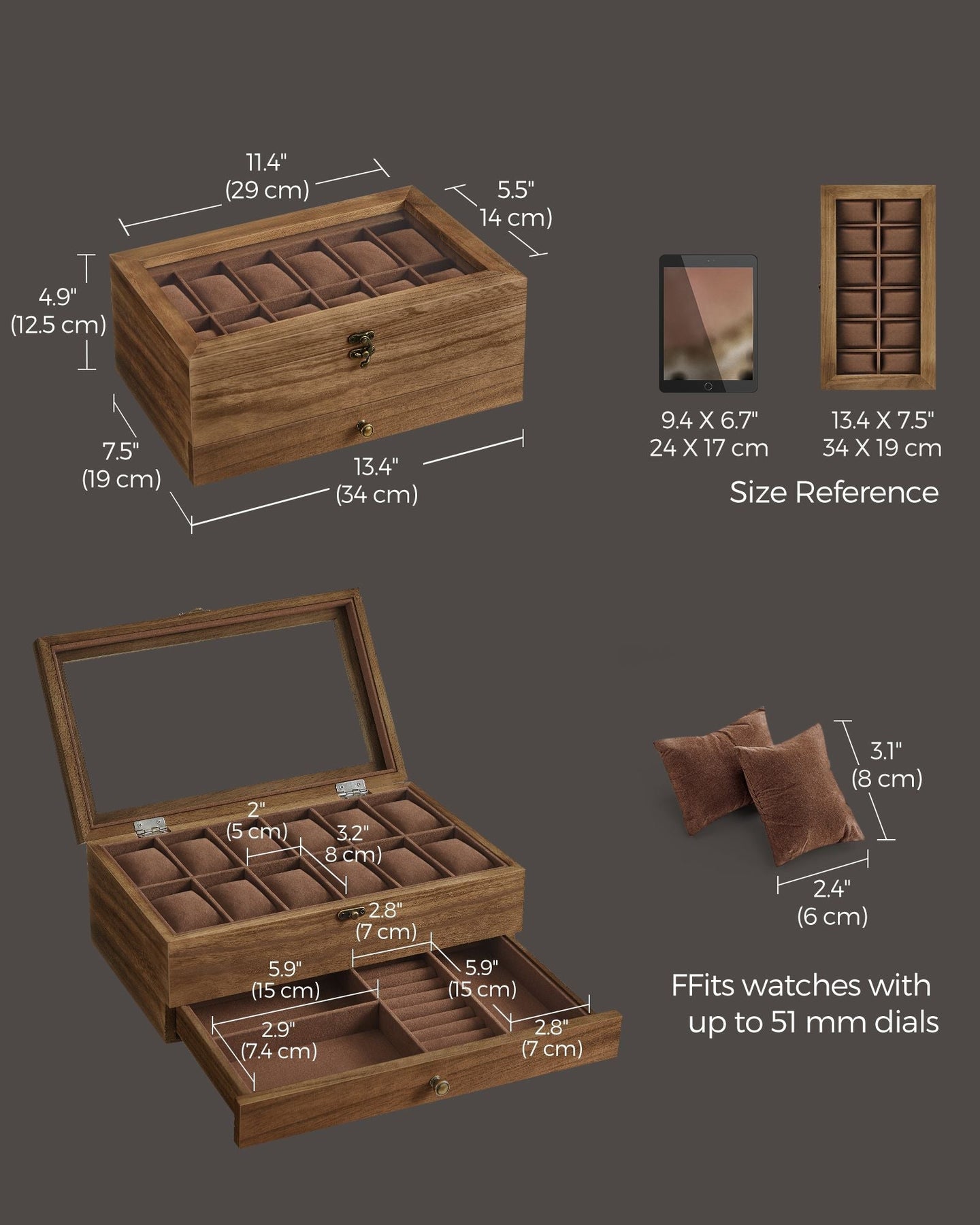 Watch Box - Wood - Multi-Color