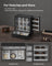 12-Slot Wooden Watch Box - Solid Wood Veneer - Ebony Black - Vertical Storage with Display Window
