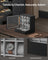 12-Slot Wooden Watch Box - Solid Wood Veneer - Ebony Black - Vertical Storage with Display Window