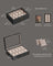 Watch Box - Solid Wood - Ebony Black - 10 Slot Organizer with Glass Lid