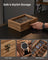 Watch Box - Solid Wood - Rustic Walnut - 10 Slots with Glass Lid and Removable Pillows