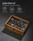 Watch Box - Solid Wood - Rustic Walnut - 10 Slots with Glass Lid and Removable Pillows