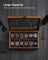 Watch Box - Solid Wood - Rustic Walnut - 12 Slots with Glass Lid
