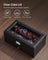 Watch Box - Synthetic Leather - Brown - 12 Slots with Glass Lid and Drawer