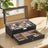 Watch Box - Synthetic Leather - Brown - 12 Slots with Glass Lid and Drawer