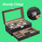 Watch Box - Synthetic Leather - Brown - 12 Slots with Glass Lid and Drawer