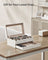 2-Tier Watch Box - Wood - Cloud White - Glass Lid with Bracelet Tray