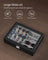 Watch Box - Synthetic Leather - Ink Black - Lockable with Glass Lid and 24 Slots