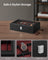Watch Box - Faux Leather - Black - 12-Slot with Glass Lid and Removable Pillows