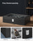 Watch Box - Faux Leather - Black - 12-Slot with Glass Lid and Removable Velvet Pillows
