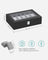 Watch Box - Faux Leather - Black - 12-Slot with Glass Lid and Removable Velvet Pillows