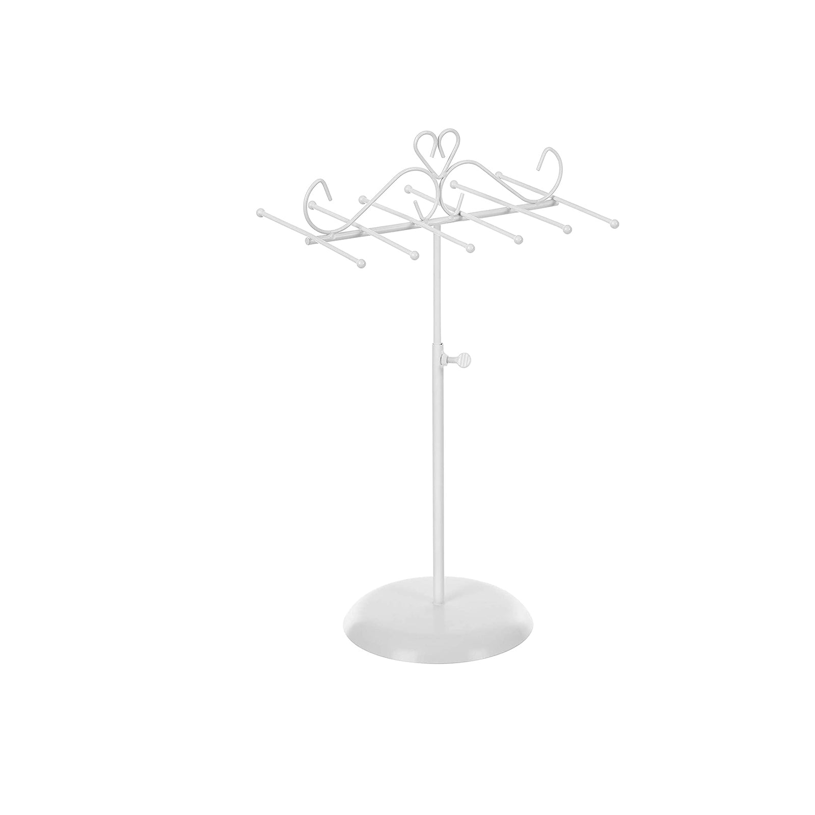 Jewellery Display Stand - Metal - White - Versatile Rack for Necklaces