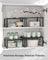 Set of 2 Stackable and Expandable Spice Racks - Metal - Ink Black - Cupboard Organisers