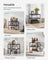 Set of 2 Stackable and Expandable Spice Racks - Metal - Ink Black - Cupboard Organisers