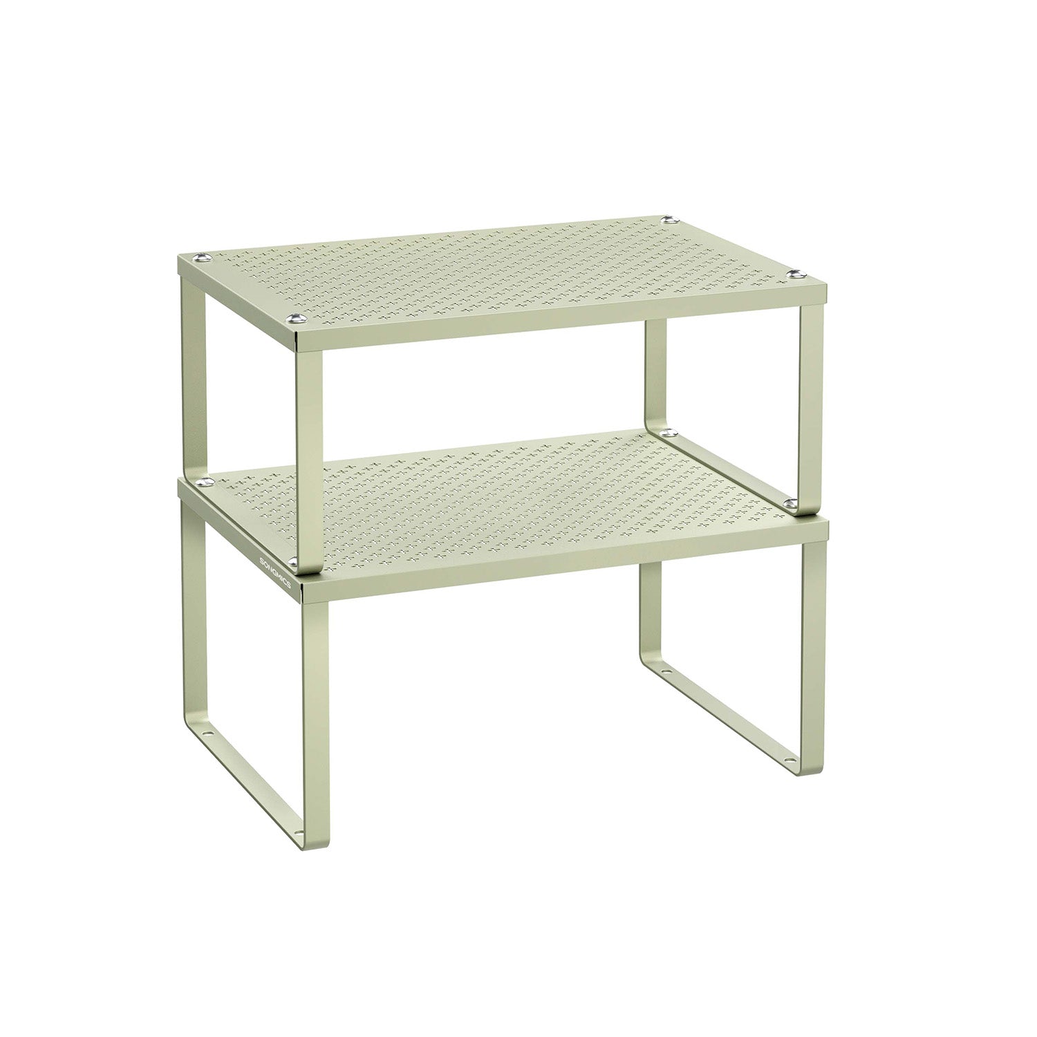 Set of 2 Metal Stackable and Expandable Spice Racks - Laurel Green - Kitchen Storage Solution