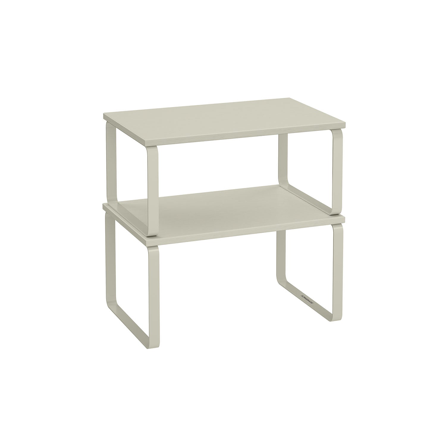 Set of 2 Expandable Kitchen Spice Racks - Metal - Cappuccino Beige - Stackable Design