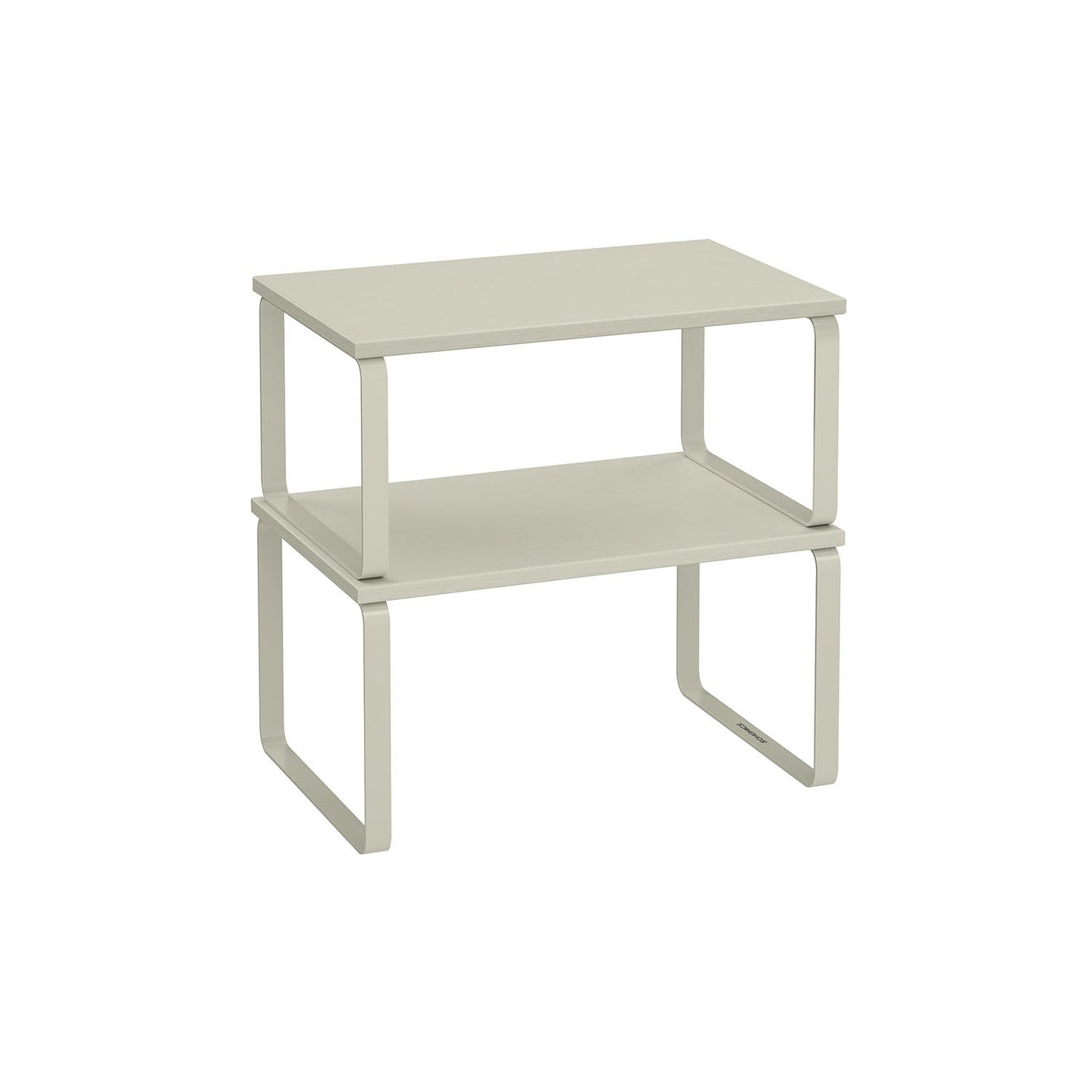 Set of 2 Expandable Kitchen Spice Racks - Metal - Cappuccino Beige - Stackable Design
