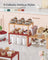 Set of 2 Stackable Expandable Spice Racks - Metal - Apricot Orange - Cupboard Shelf Organisers