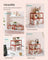 Set of 2 Expandable Kitchen Spice Racks - Metal - Mandarin Red - Stackable Design