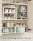Kitchen Spice Rack, Set of 2, Stackable Metal - Metal - White