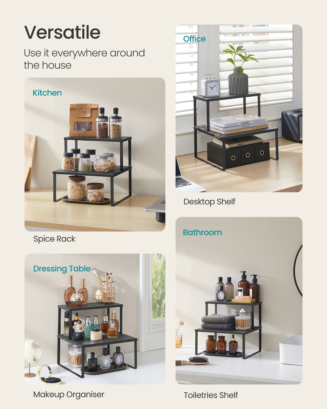 Spice Rack Set - Metal - Ink Black