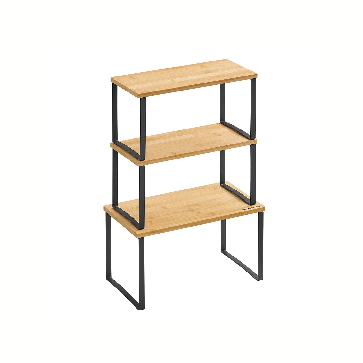 Set of 3 Cupboard Organisers - Metal - Ink Black - Stackable and Expandable