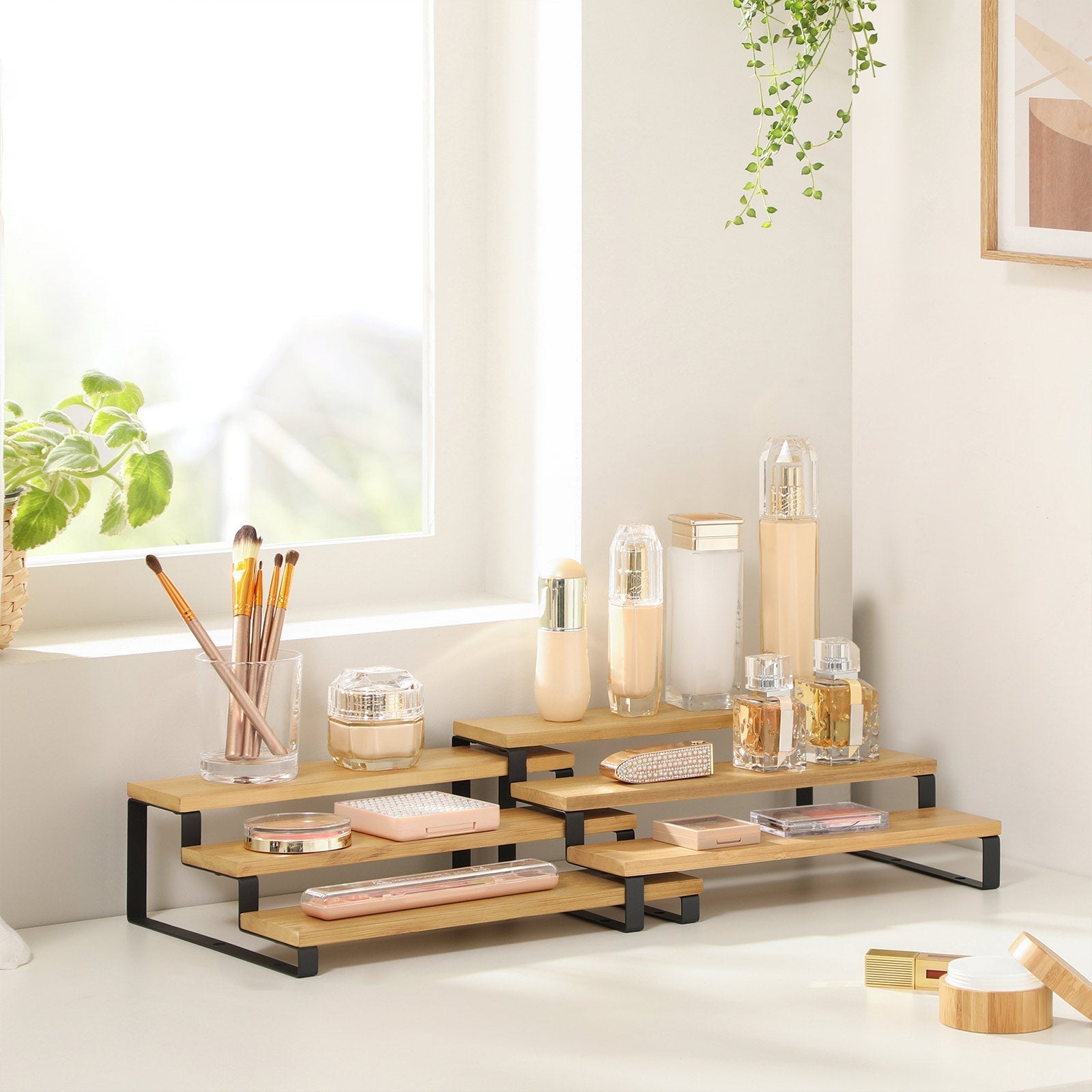 Spice Rack - Bamboo - Natural and Black - Set of 2