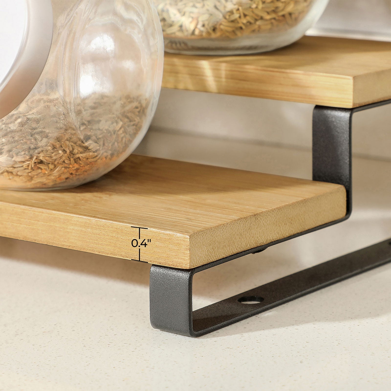 Spice Rack - Bamboo - Natural and Black - Set of 2