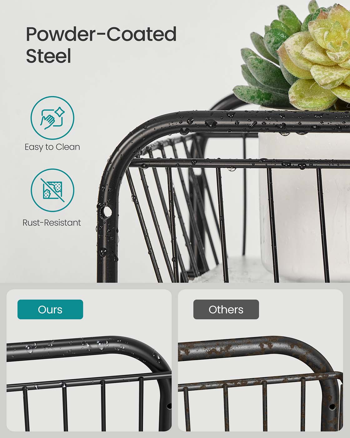 2-Tier Under Sink Storage Organiser - Metal - Classic Black - Sliding Basket Drawers