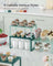Set of 2 Stackable Expandable Kitchen Spice Racks - Metal - Moonlight Green - Organisers for Cupboards