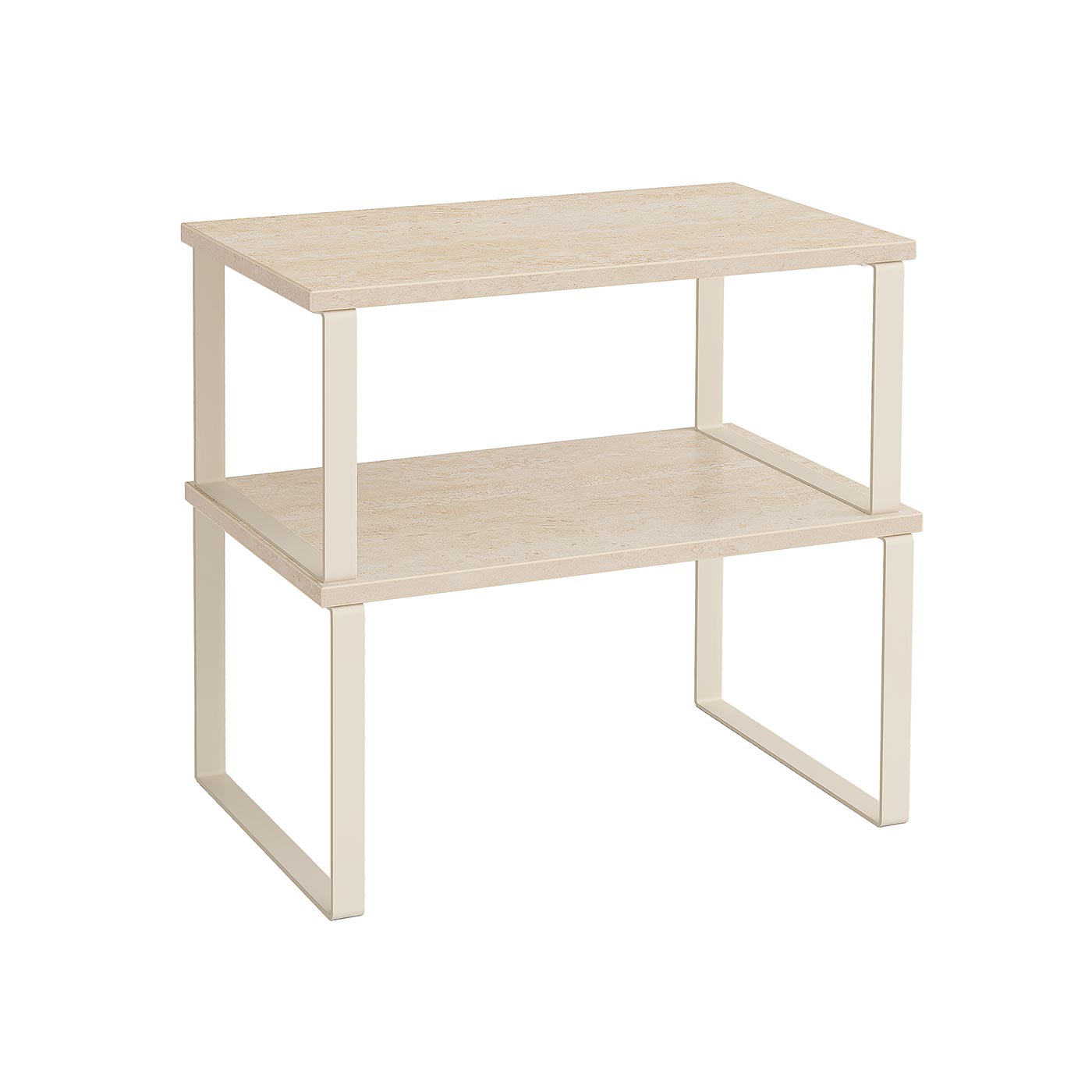 Spice Rack Set - Metal - Travertine Beige - Expandable and Stackable Design