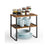 Set of 2 Cupboard Shelf Organisers - Metal - Black and Rustic Brown - Expandable and Stackable