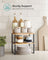 Set of 2 Stackable Spice Racks - Metal - Apricot Orange - Expandable Kitchen Shelf Organiser