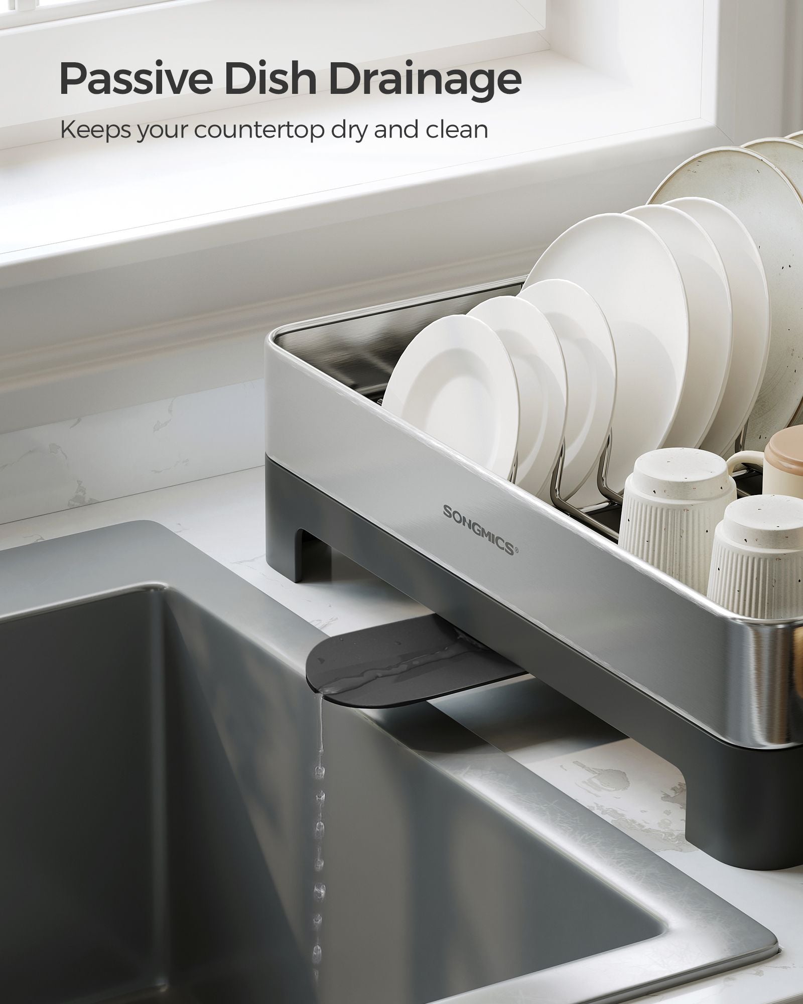 Dish Drying Rack - Stainless Steel - Fingerprint-Resistant