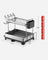 2-Tier Dish Drainer - Metal - Silver - Rotatable and Extendable Drain Spout with Draining Board and Drip Tray