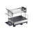 2-Tier Dish Drainer - Metal - Silver - Rotatable and Extendable Drain Spout with Draining Board and Drip Tray