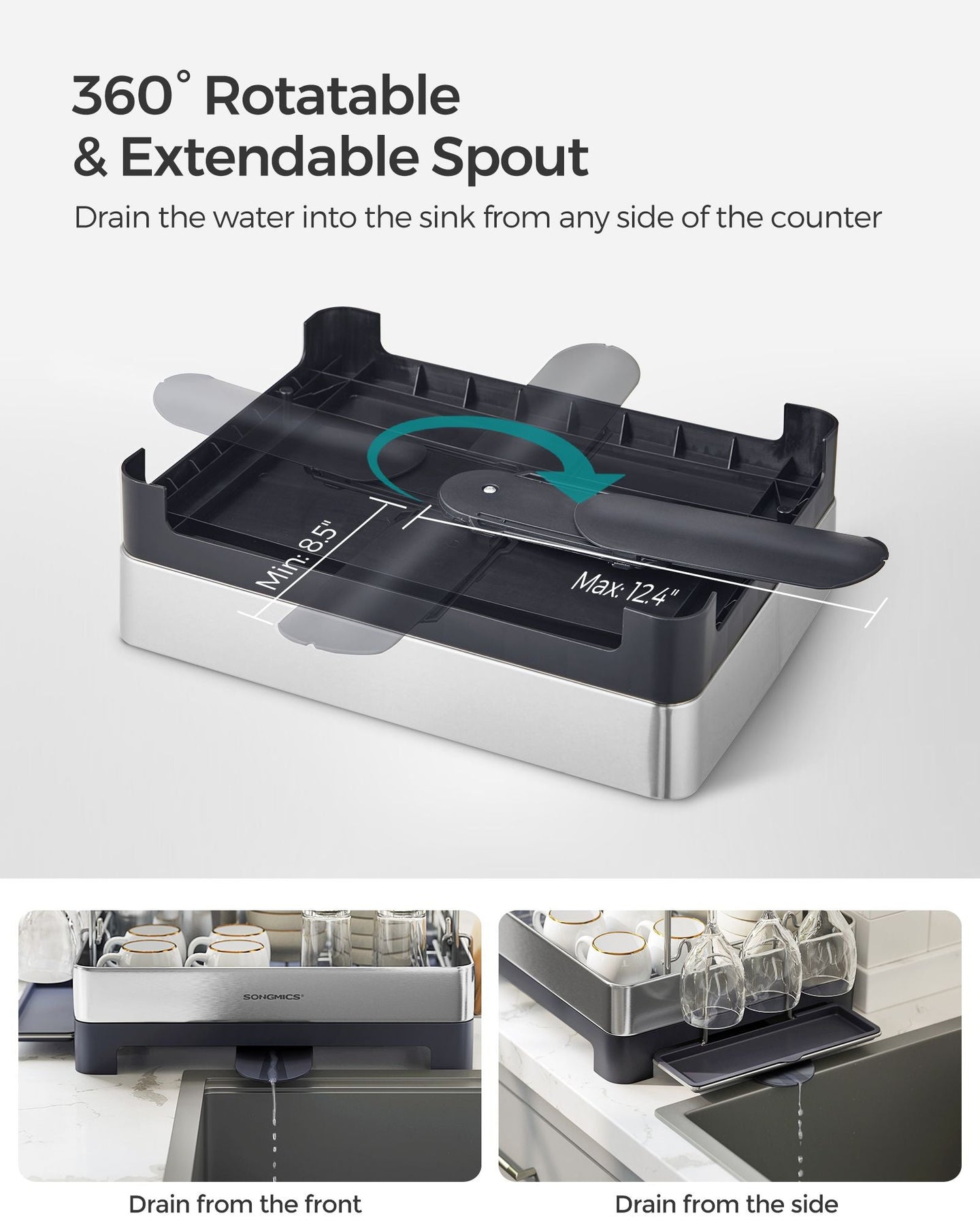 2-Tier Dish Rack - Metal - Adjustable