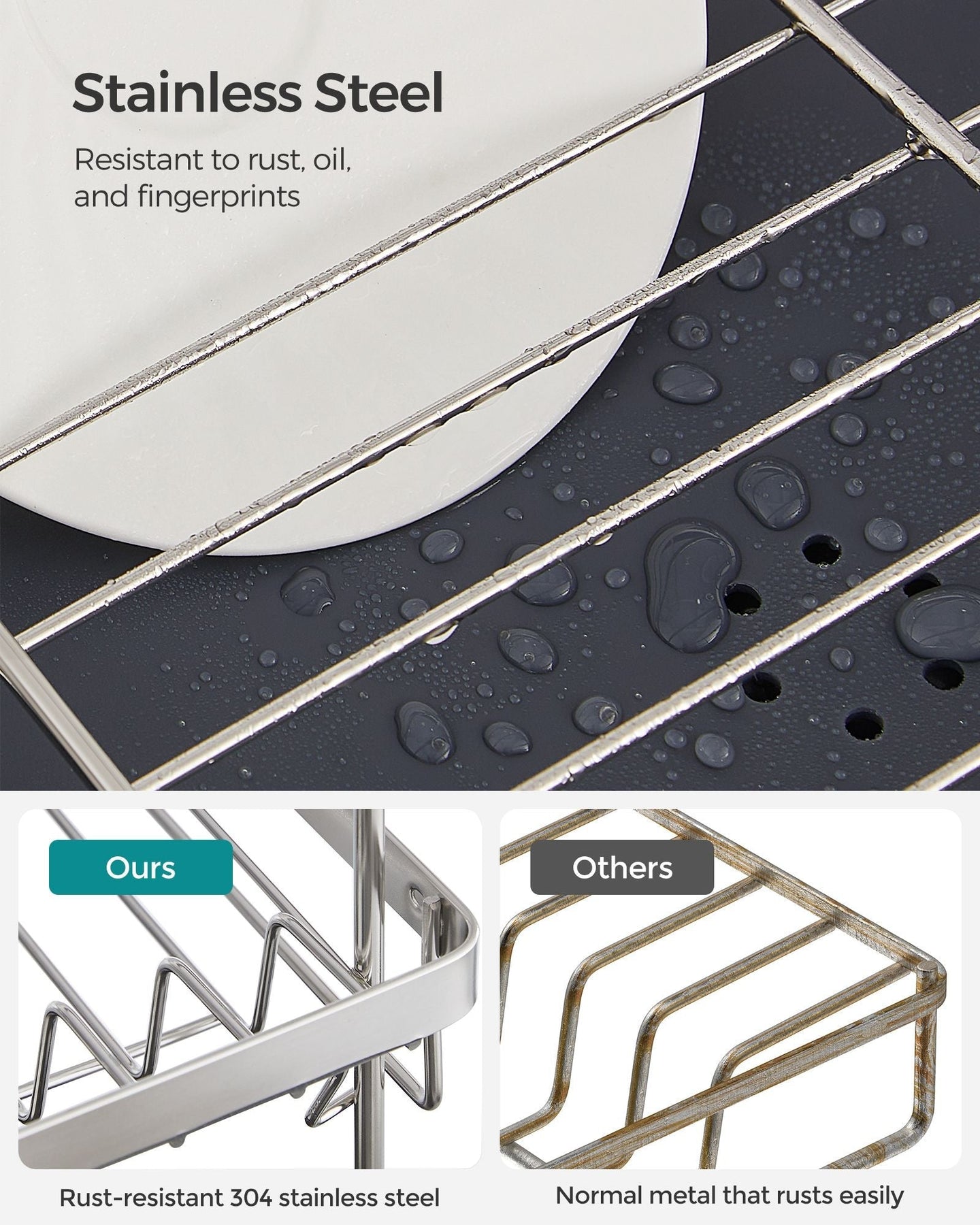 2-Tier Dish Rack - Metal - Adjustable