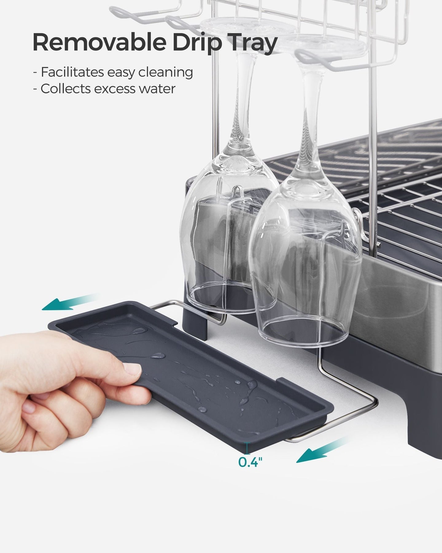2-Tier Dish Rack - Metal - Adjustable