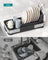 Dish Drying Rack - Stainless Steel - Silver and Black - Mini Design with Drain and Utensil Holder