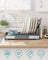 Dish Drying Rack - Stainless Steel - Silver and Black - Mini Design with Drain and Utensil Holder