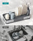 Dish Drying Rack - Stainless Steel - Silver and Black - Mini Design with Drain and Utensil Holder