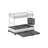 2-Tier Dish Drainer Rack - Stainless Steel - Silver and Black - Expandable with Utensil Holder