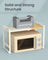 Expandable Microwave Shelf - 4 Hooks - Steel - Adjustable Width