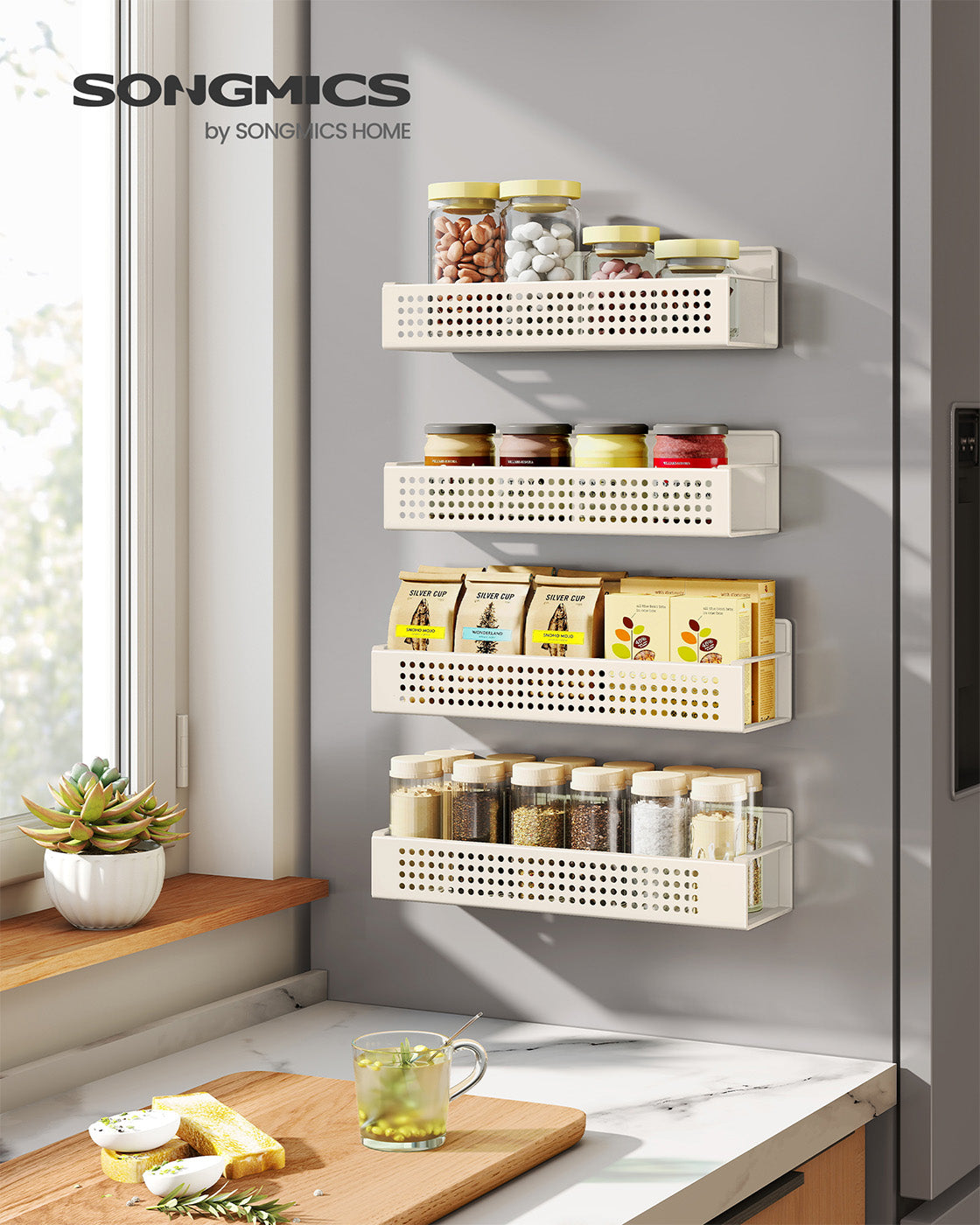 Magnetic Spice Rack Set - Metal - Ink Black - No Drilling Required