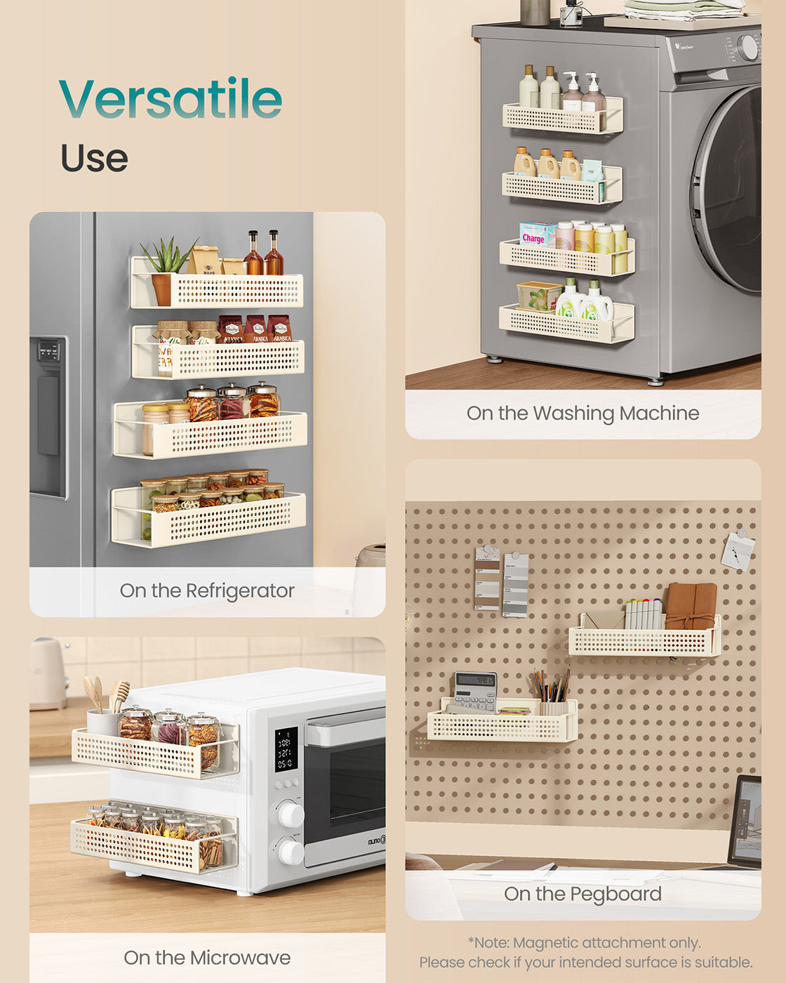 Magnetic Spice Rack Set - Metal - Ink Black - No Drilling Required