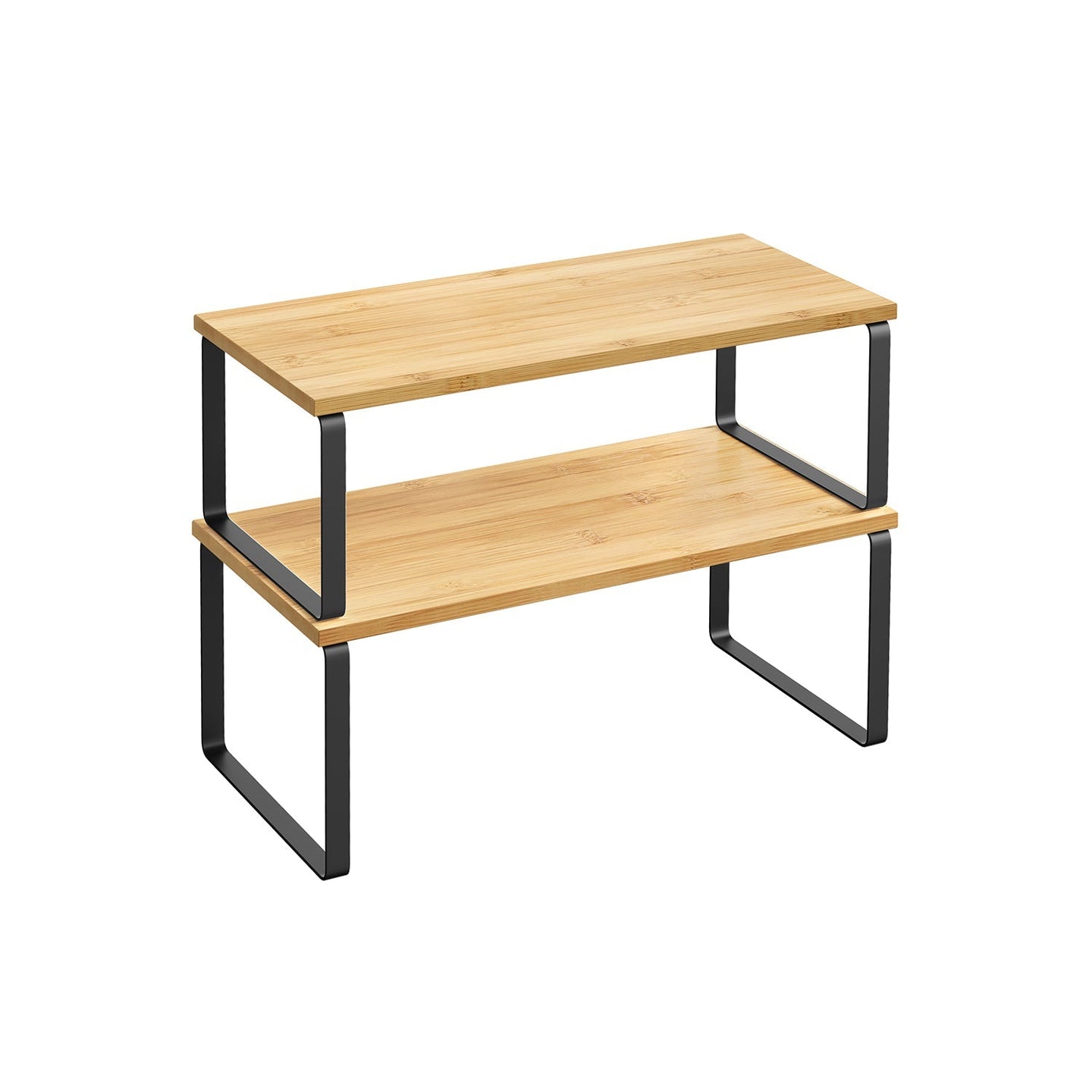 Set of 2 Cupboard Shelf Organisers - Metal - Expandable and Stackable