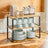 Cabinet Organizer Shelf - Stackable Set of 2 - Wood - Natural Beige