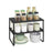 Spice Racks Set of 2 - Metal - Ink Black - Stackable and Expandable Kitchen Organisers